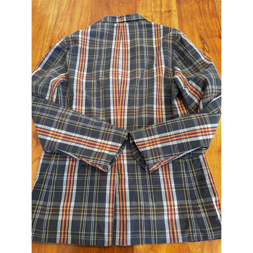 Ralph‎ Lauren Madras Plaid Blazer Jacket Plaid Distressed VTG Medium Men - Picture 7 of 8